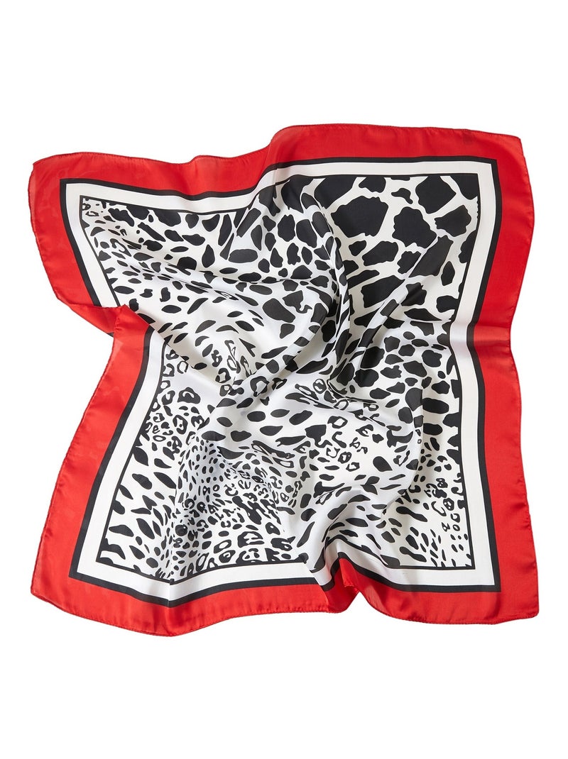 Petit carré de Soie Panter Process Cléo Rouge - Kiabi