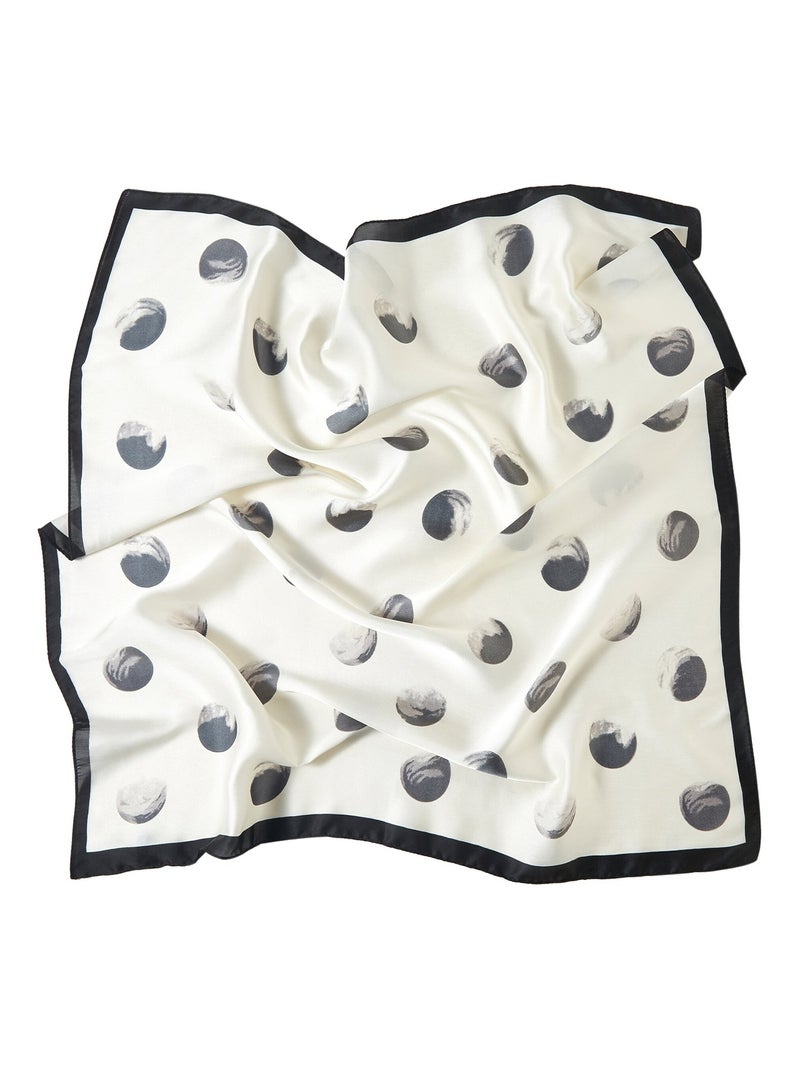Petit carré de Soie Petal Cléo Blanc - Kiabi