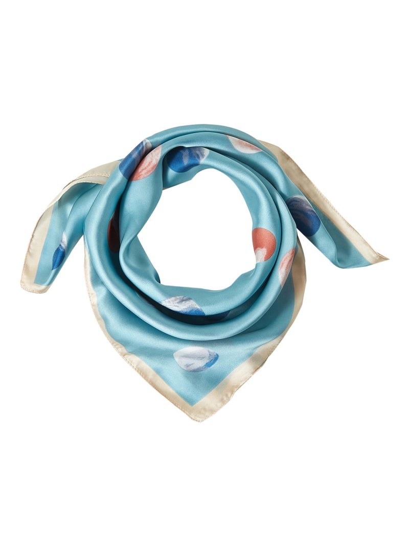 Petit carré de Soie Petal Cléo Bleu - Kiabi