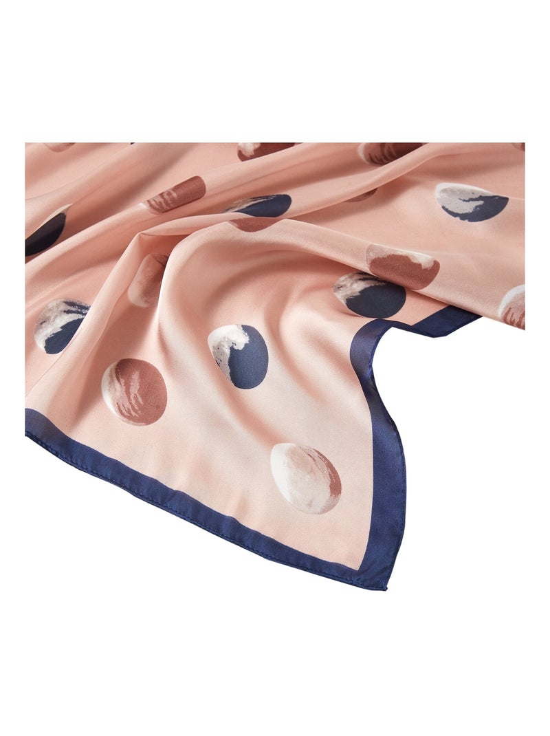 Petit carré de Soie Petal Cléo Rose pâle - Kiabi