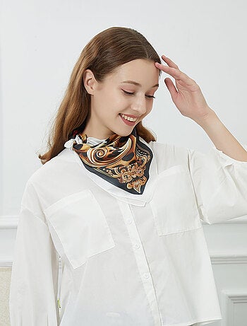Petit carré de soie Rose Leopard Cléo