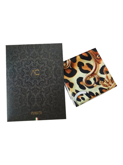 Petit carré de soie Rose Leopard Cléo - Kiabi