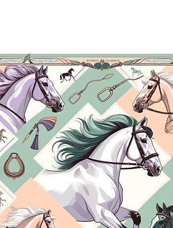 Petit carré de soie Spring Horse Cléo