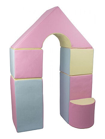 Petit château - lot de 11 blocs en mousse pour le jeu blanc, bleu (pastel)