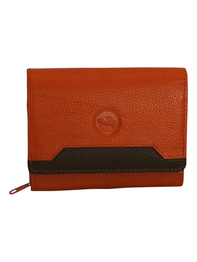 Petit compagnon cuir bi-ton  CLAYTON Orange - Kiabi