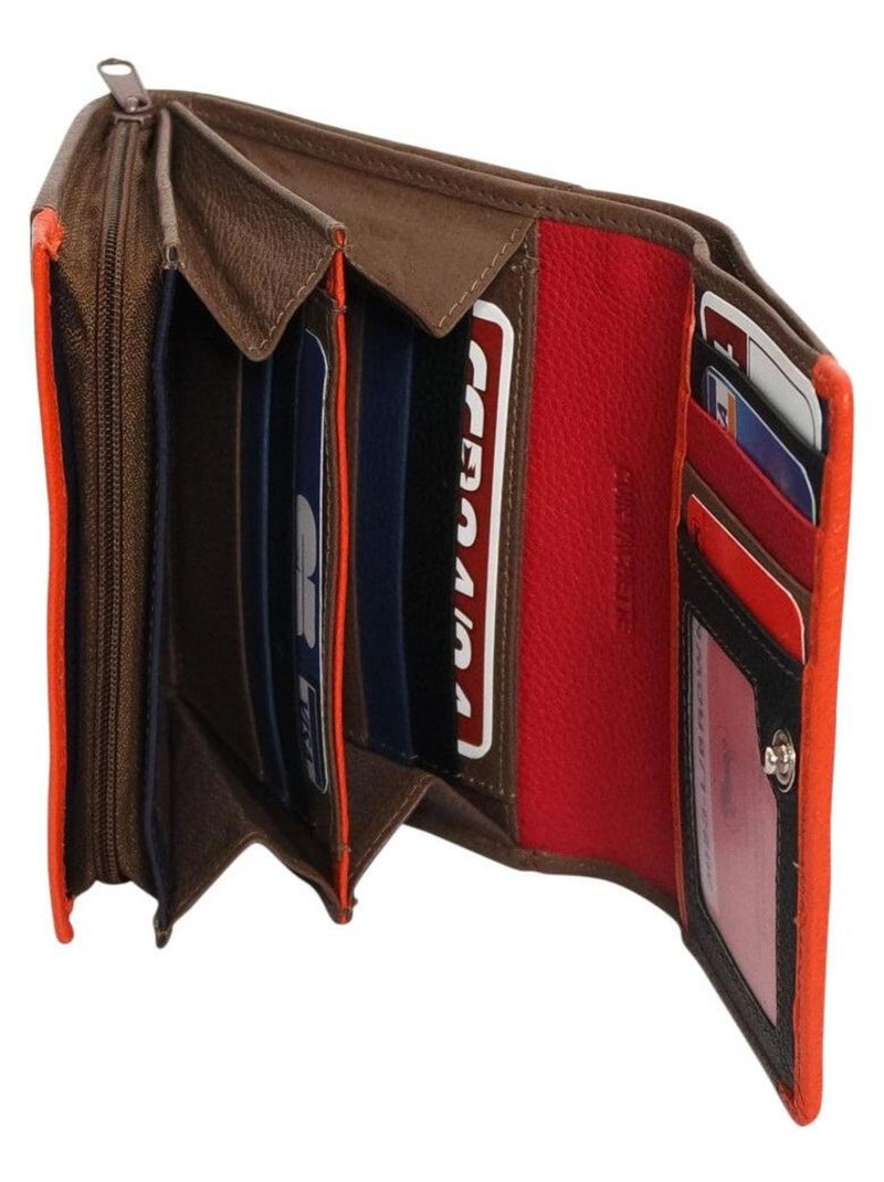 Petit compagnon cuir bi-ton  CLAYTON Taupe - Kiabi