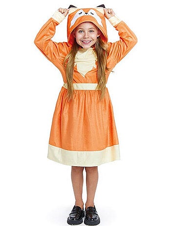petit costume de renard dans une robe à capuche