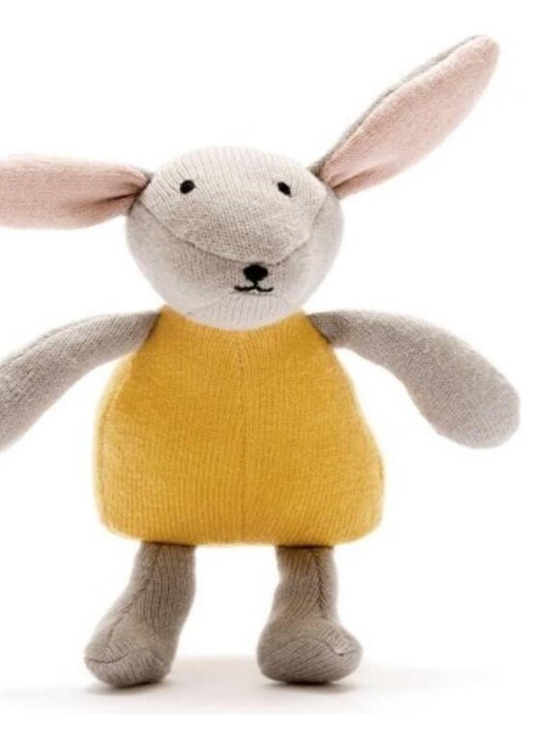 Petit Doudou Lapin Bio Jaune Ocre Jaune - Kiabi