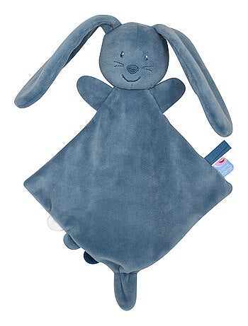 PETIT DOUMOU LAPIN VELOURS DOUX BLEU