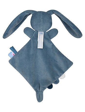 PETIT DOUMOU LAPIN VELOURS DOUX BLEU