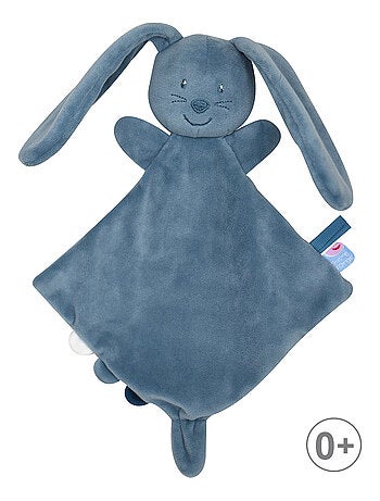 PETIT DOUMOU LAPIN VELOURS DOUX BLEU