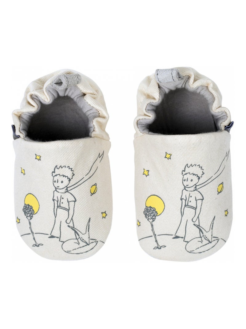 Petit Jour Paris - Chaussons en coton et cuir Le Petit Prince et le renard Blanc - Kiabi