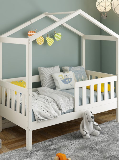 Petit lit cabane évolutif avec tiroirs pin massif CHARLIE - Kiabi Petit lit cabane évolutif avec tiroirs pin massif CHARLIE - Kiabi