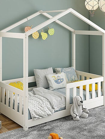 Petit lit cabane évolutif avec tiroirs pin massif CHARLIE