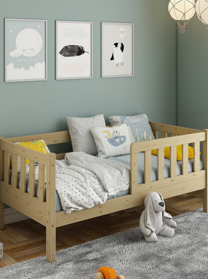 Petit lit cabane évolutif avec tiroirs pin massif CHARLIE Bois naturel - Kiabi