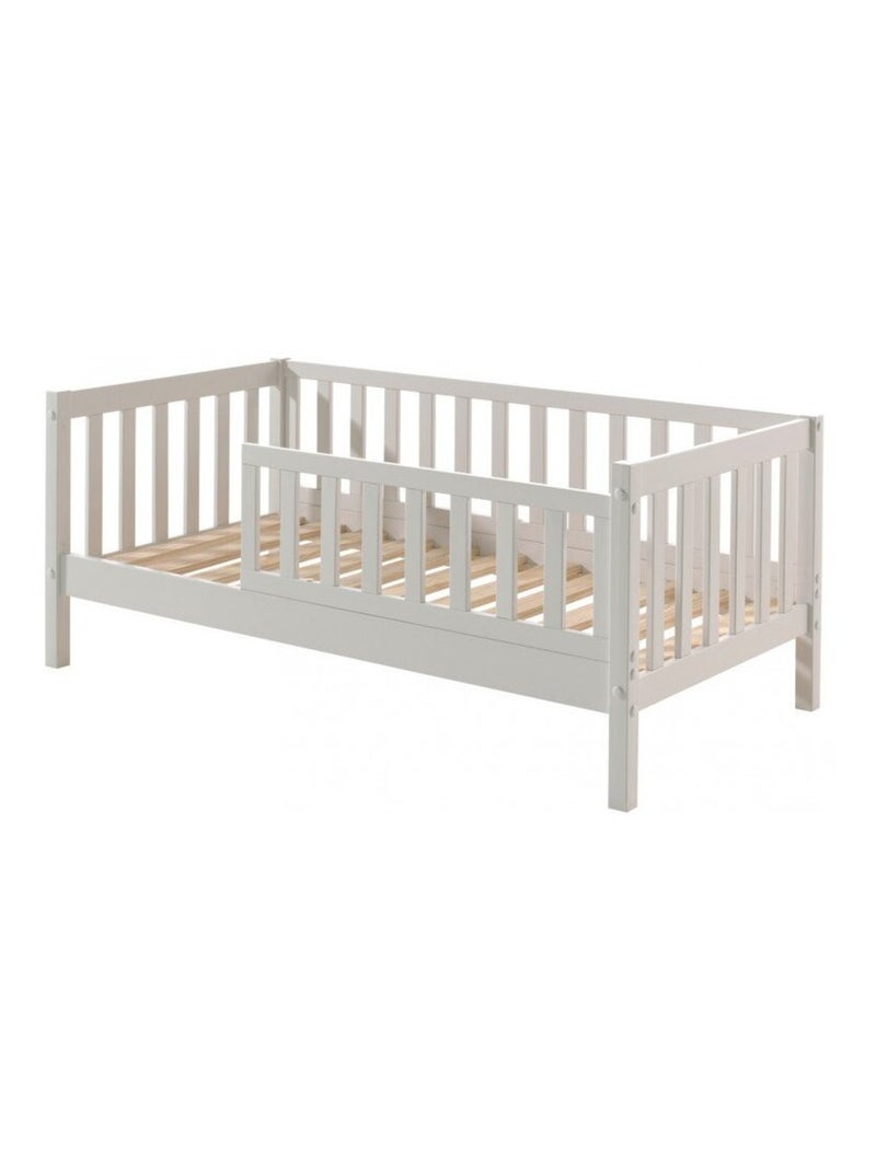 Petit lit enfant avec sommier en pin massif  SUZON Blanc - Kiabi