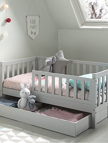 Petit lit enfant avec sommier en pin massif SUZON