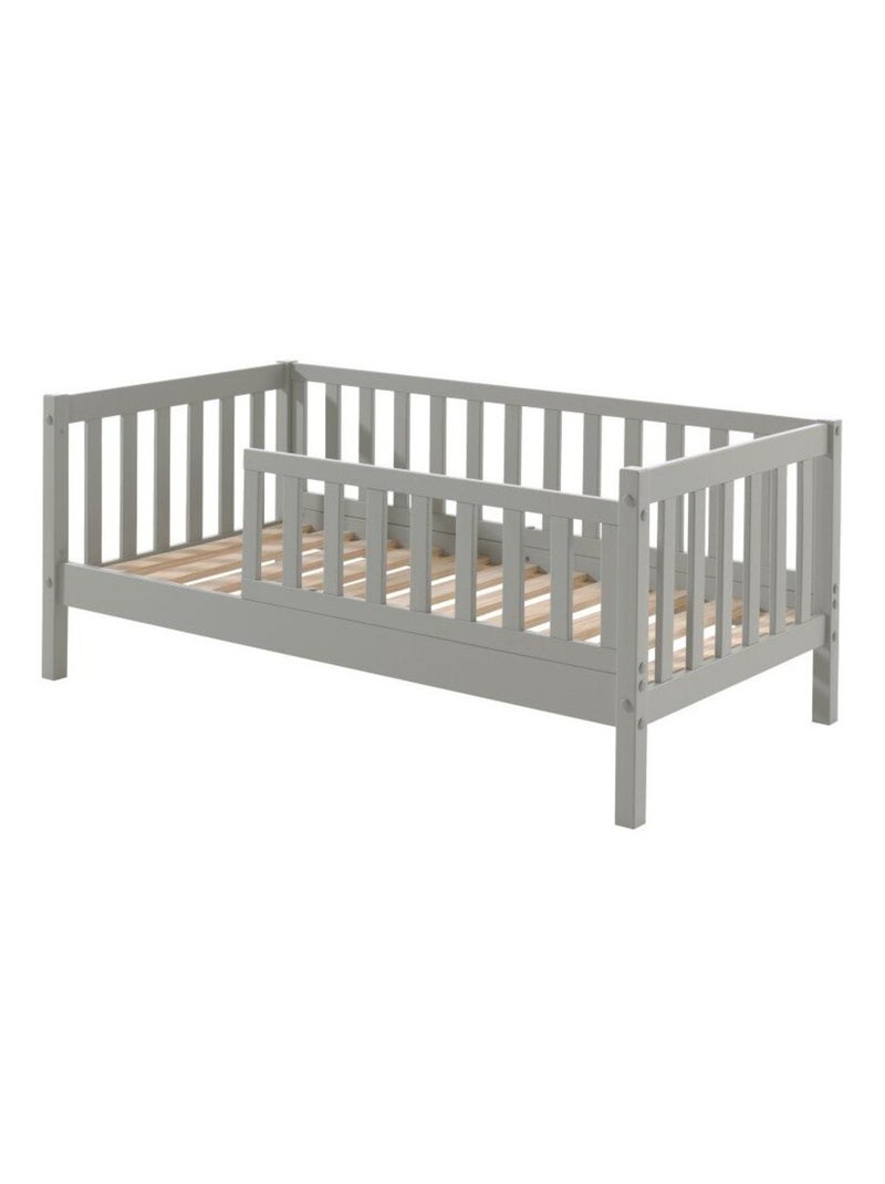 Petit lit enfant avec sommier en pin massif   SUZON Gris - Kiabi