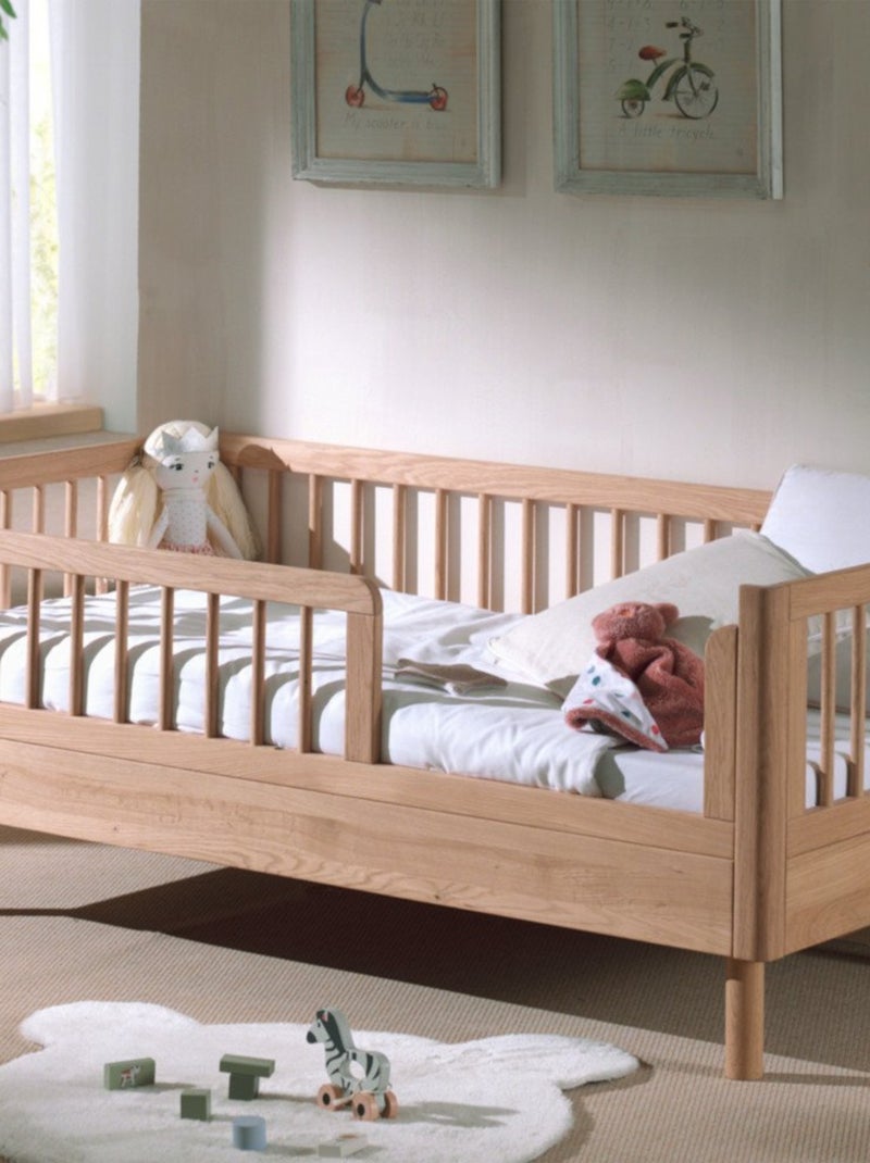 Petit lit enfant en chêne massif  ROMANE Bois naturel - Kiabi