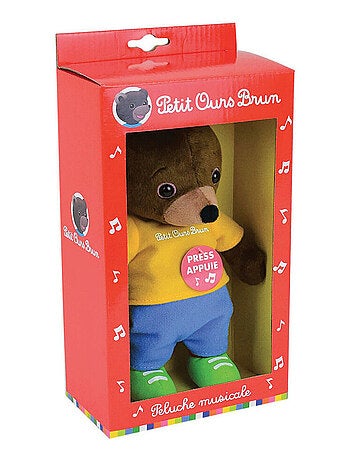 Petit Ours Brun Peluche Musicale H21 cm
