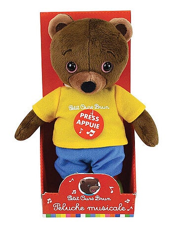 Petit Ours Brun Peluche Musicale H21 cm