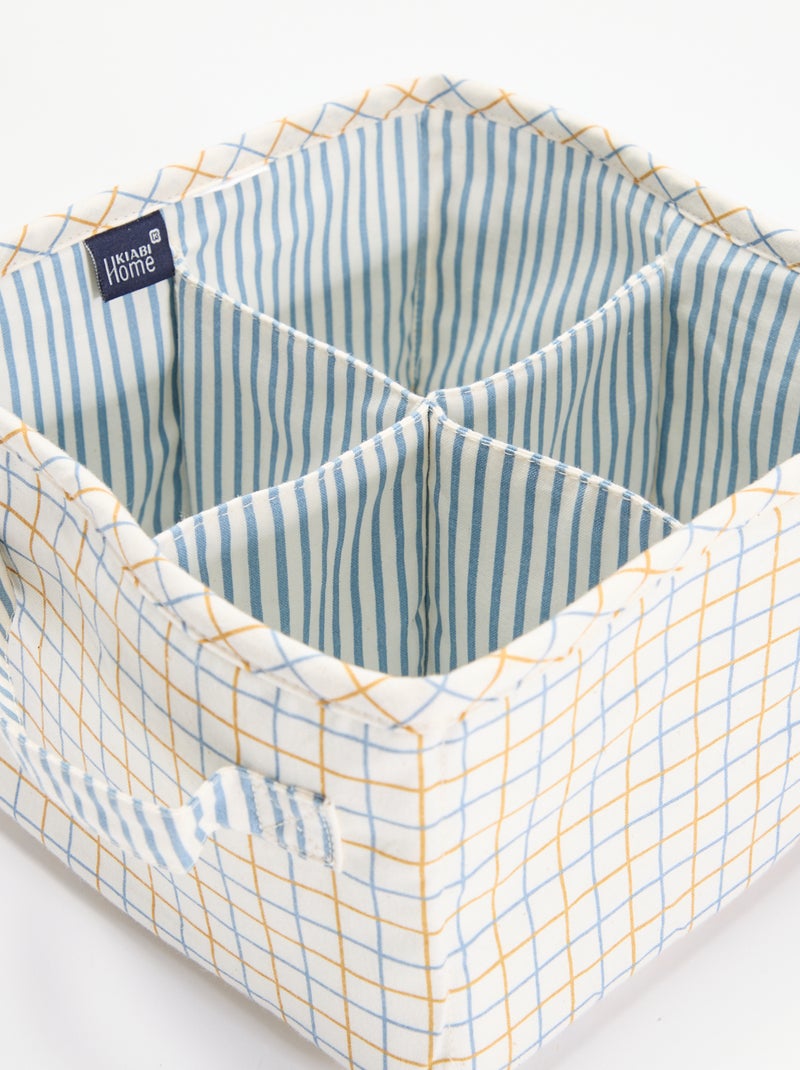 Petit panier de rangement en textile Blanc - Kiabi