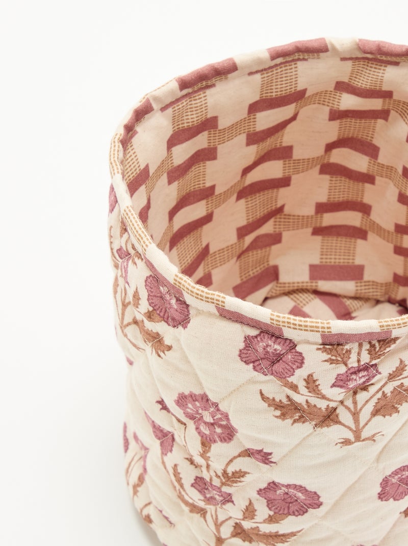 Petit panier de rangement imprimé Rose - Kiabi