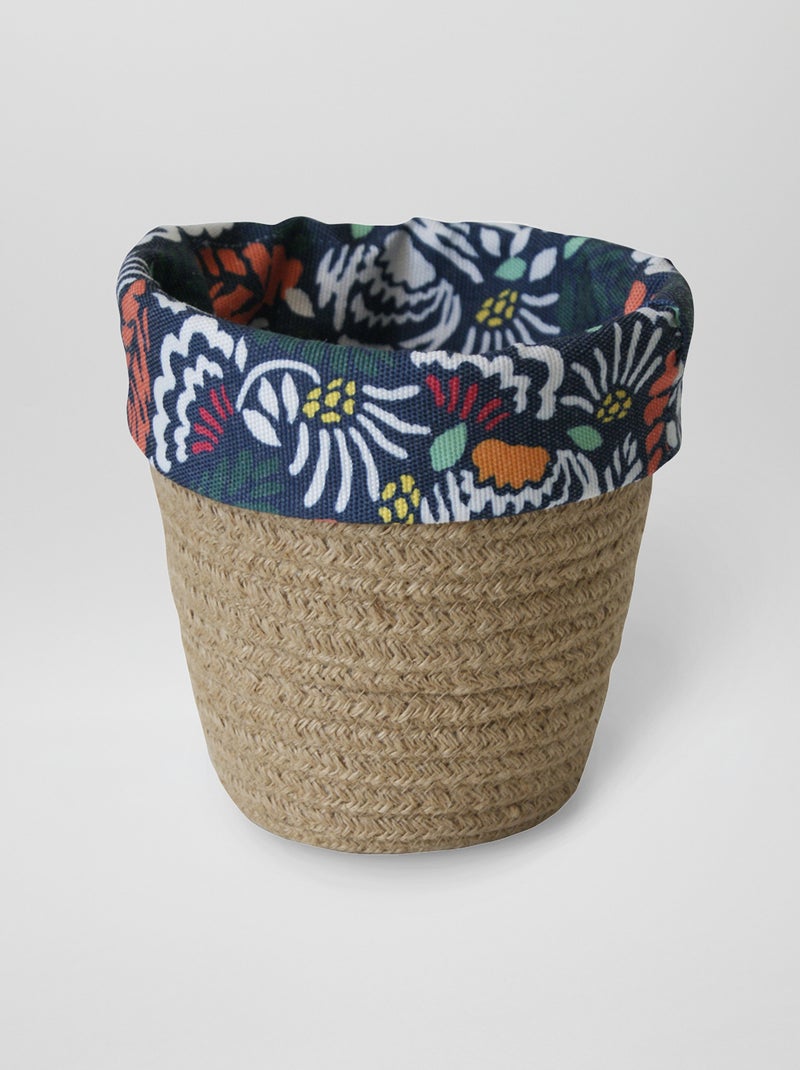 Petit panier en corde Beige/marine - Kiabi