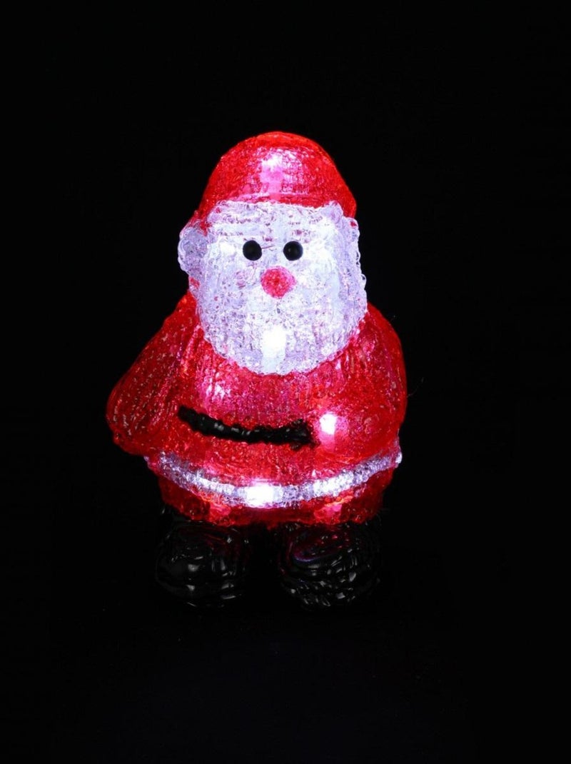 Petit pere noel lumineux a led blanc froid Rouge - Kiabi