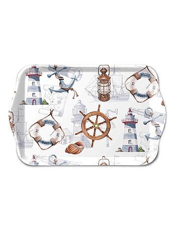 Petit plateau rectangulaire bienvenue à bord