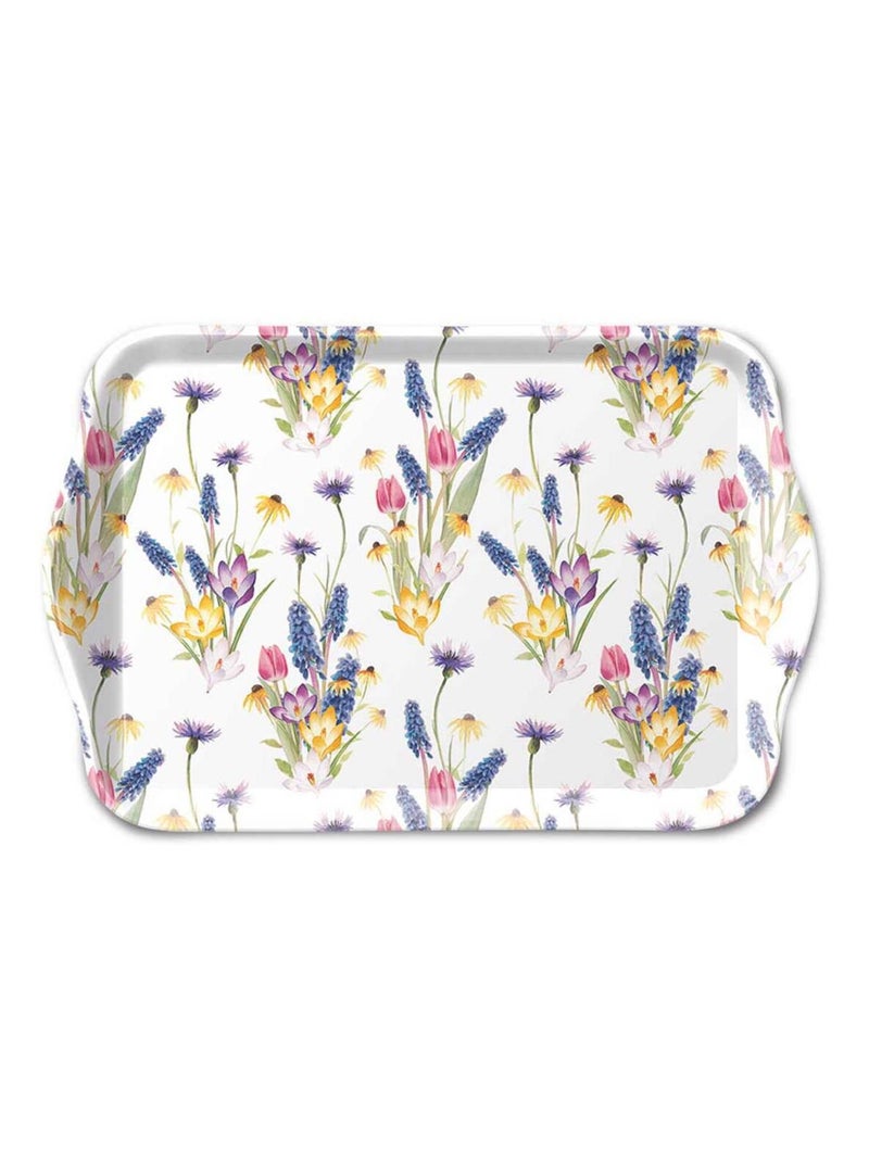 Petit plateau rectangulaire bonjour le printemps Blanc - Kiabi
