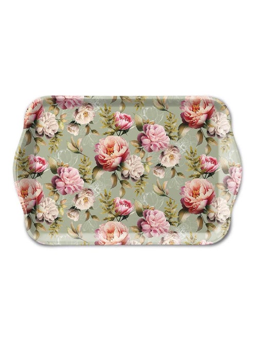Petit plateau rectangulaire composition de pivoines - Kiabi
