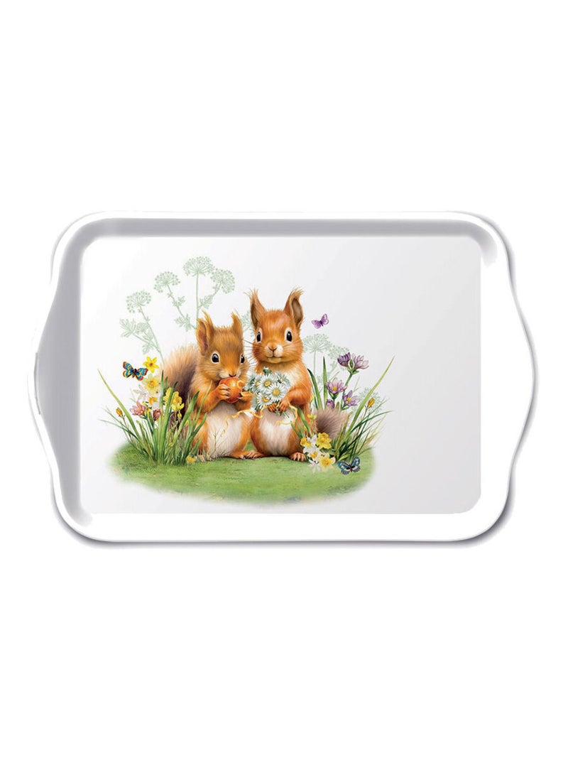 Petit plateau rectangulaire couple dÉcureuils Blanc - Kiabi