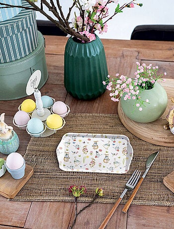 Petit plateau rectangulaire Jardin de Pâques