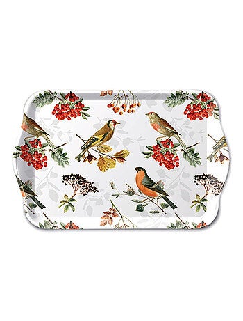 Petit plateau rectangulaire oiseaux en automne