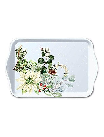 Petit plateau rectangulaire Poinsettias blancs