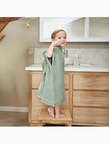 Petit poncho enfant mixte en gaze de coton Gaia