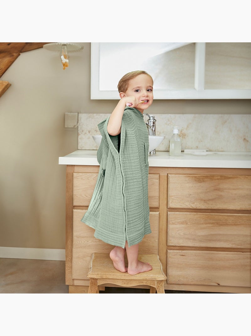 Petit poncho enfant mixte en gaze de coton Gaia Terracotta - Kiabi