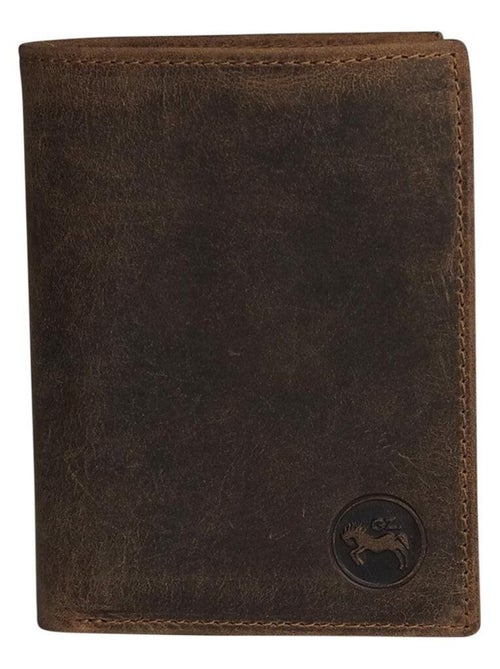 Petit portefeuille cuir vintage Protection CB RFID - Kiabi