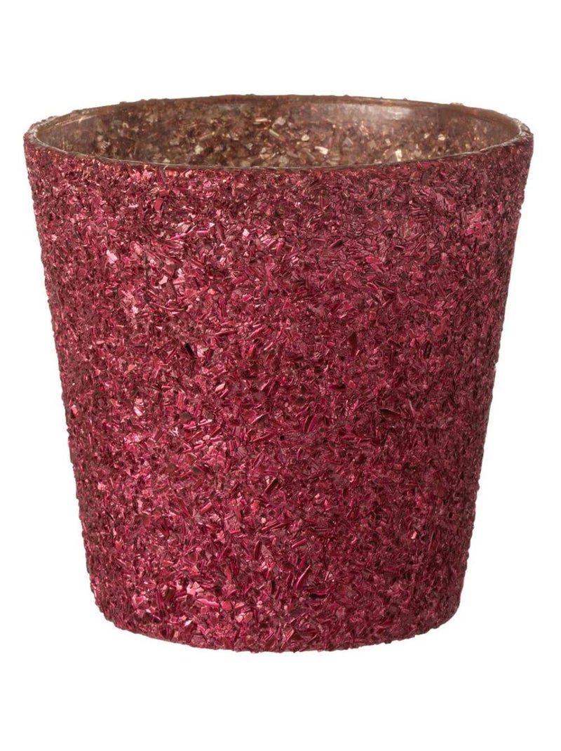 Petit pot pour Fleur en verre Rose pailleté Rose - Kiabi