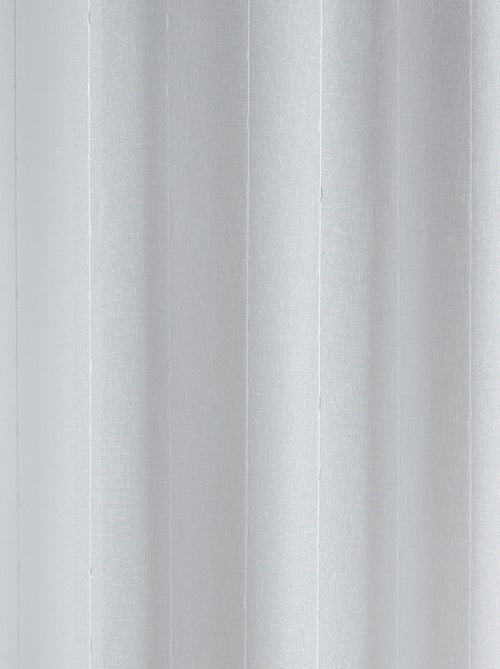 Petit rideau  de fenêtre fines rayures blanches - Kiabi