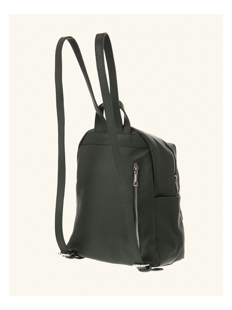 Petit sac à dos cuir grainé DL-AMELIE Vert - Kiabi