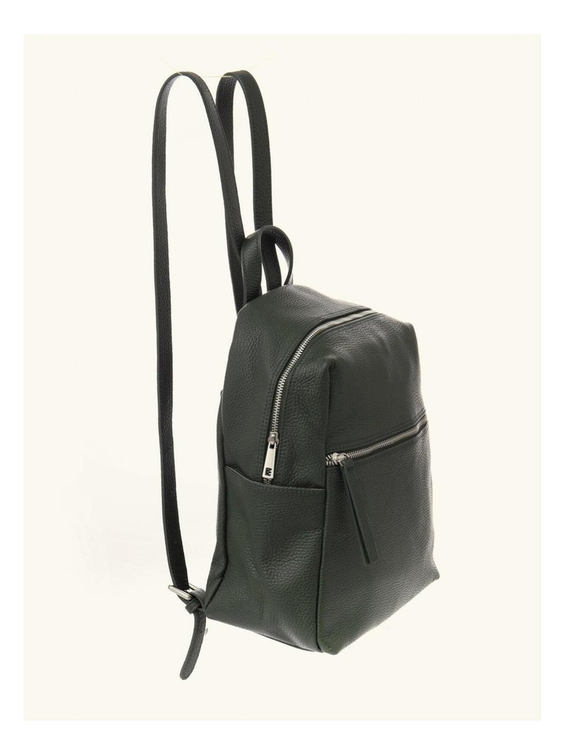 Petit sac à dos cuir grainé DL-AMELIE Vert - Kiabi
