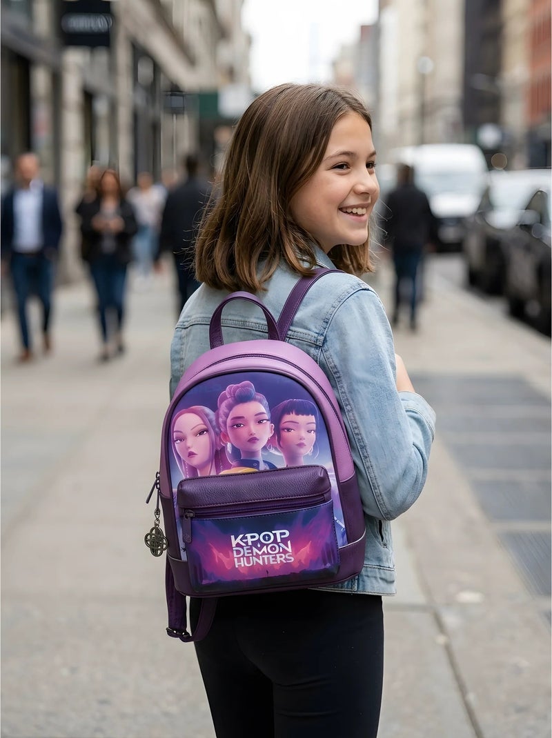 Petit sac à dos simili cuir k-pop demon hunters huntrix Violet - Kiabi