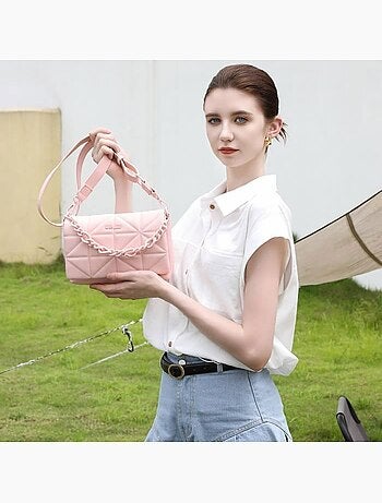 Petit sac à main classique cuir pu déperlant 22x16x4 cm - miss lulu
