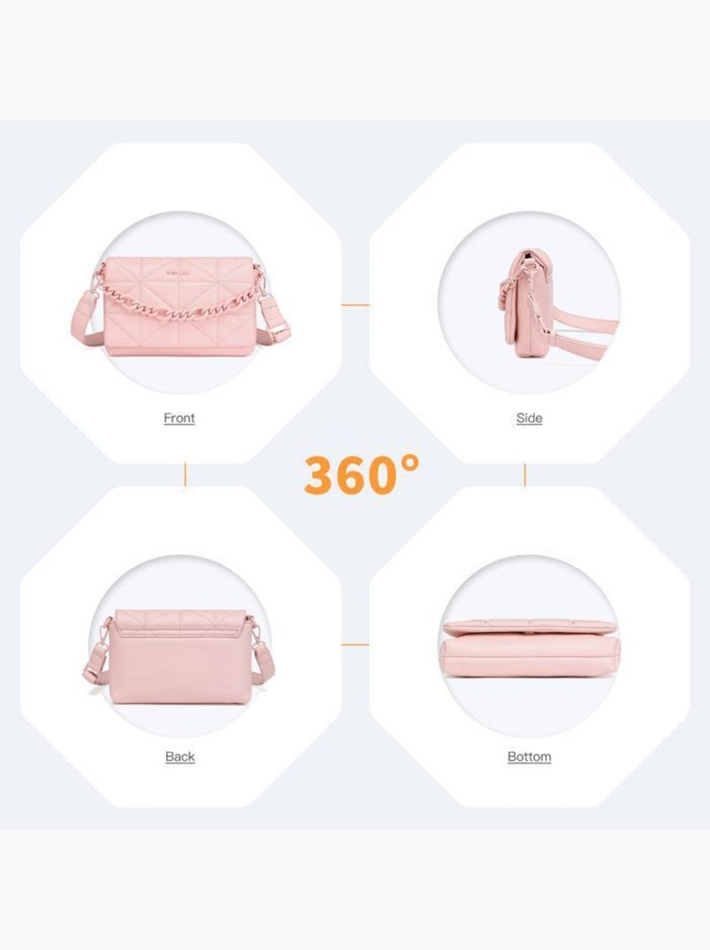 Petit sac à main classique cuir pu déperlant 22x16x4 cm - miss lulu Rose - Kiabi