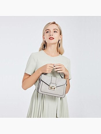 Petit sac bandoulière à rabat cuir pu lisse 22x9,5x16 cm - miss lulu