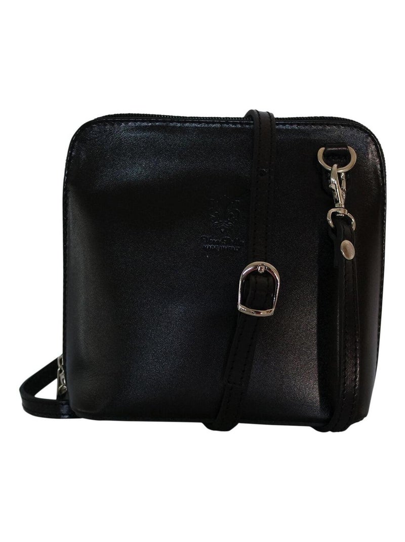 Petit sac bandoulière cuir ANTELIAS Noir - Kiabi