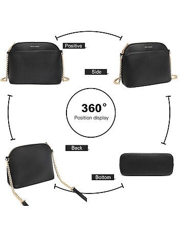 Petit sac bandoulière cuir pu modèle chaîne 22x17x9 cm - miss lulu