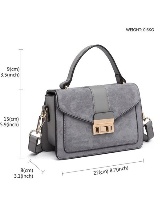 Petit sac bandoulière métal carré similicuir suédé 22x8x15 cm - miss lulu - Kiabi Petit sac bandoulière métal carré similicuir suédé 22x8x15 cm - miss lulu - Kiabi